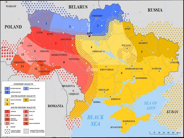 乌克兰不同地区的语言不同